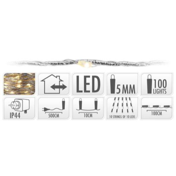LED lighting with glittering silver wire