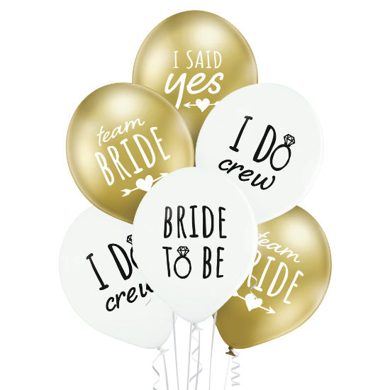 Latex chrome balloons Bride to Be 6 pcs