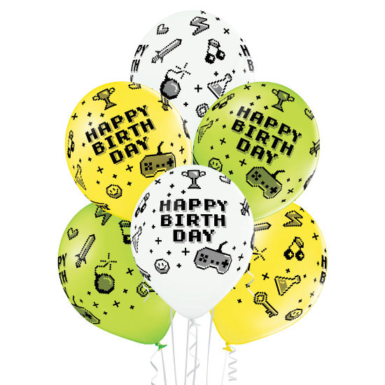 Latex balloon gamer's birthday 6 pcs