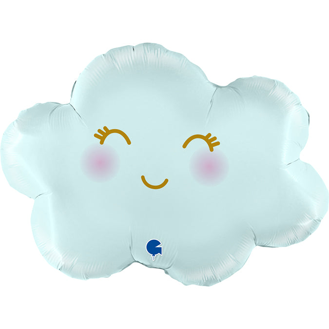 Foil balloon sleeping cloud pastel blue 62×45 cm