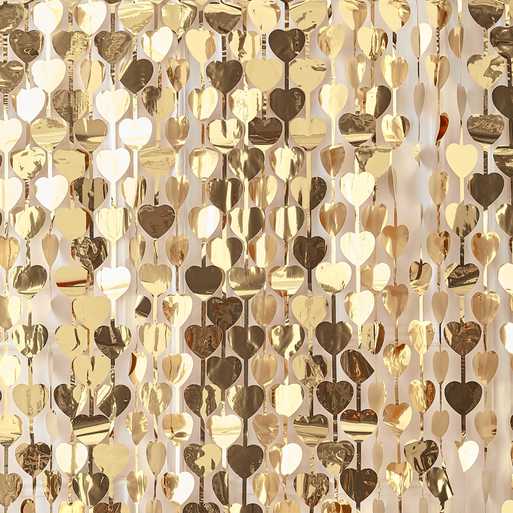 Curtain of golden hearts 1m x 2.5m