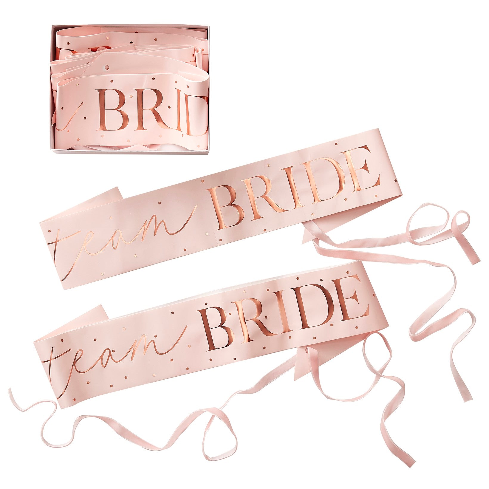 Team Bride ribbons 6 pcs