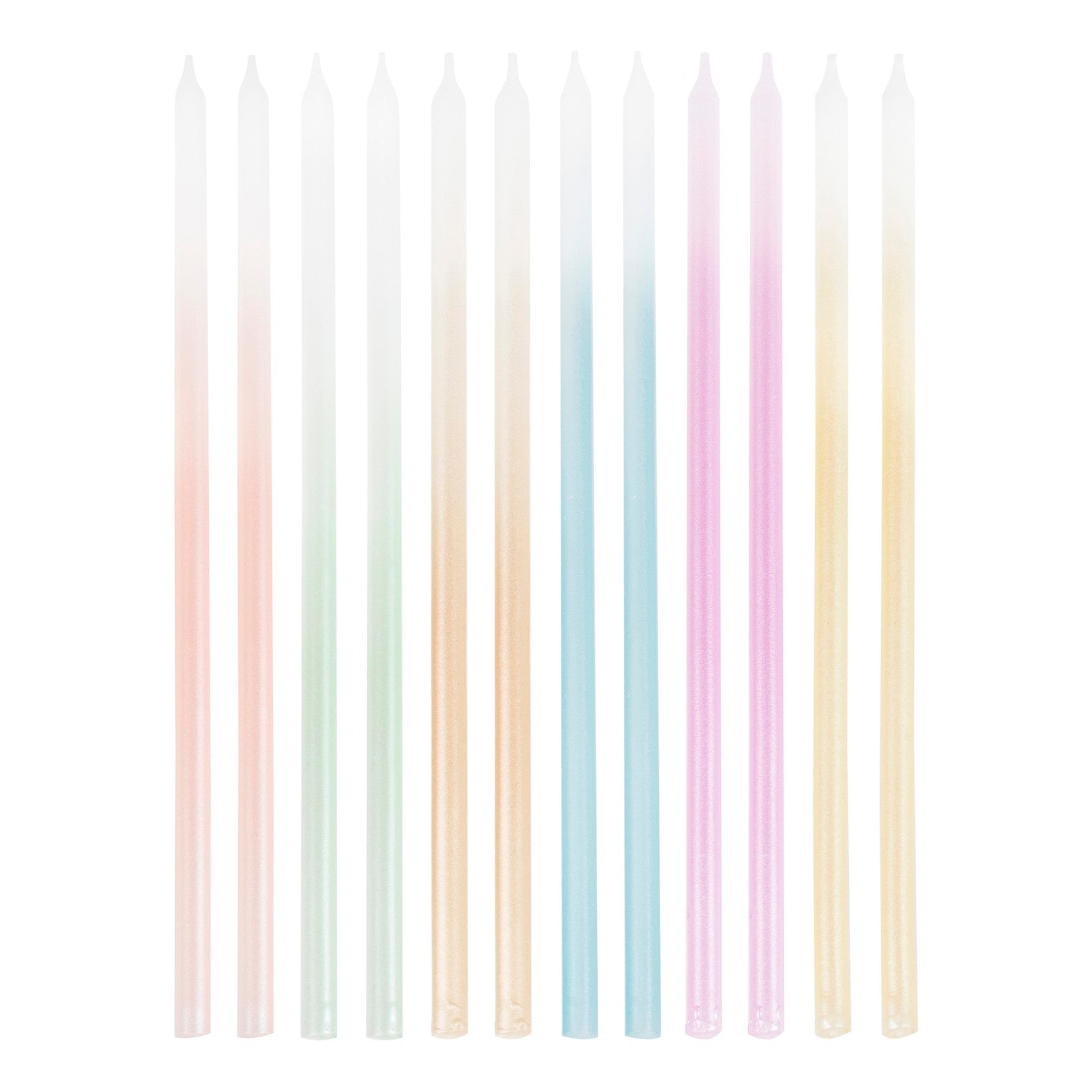 Birthday candle pastel ombre 12 pcs 18 cm