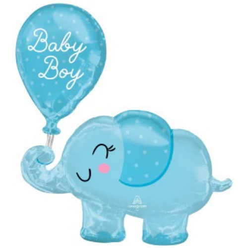 გიგანტური ბუშტი ცისფერი სპილო Baby Boy 73 x 78 cm