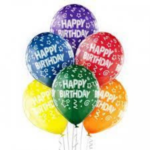 Latex balloons Happy Birthday 6 pcs