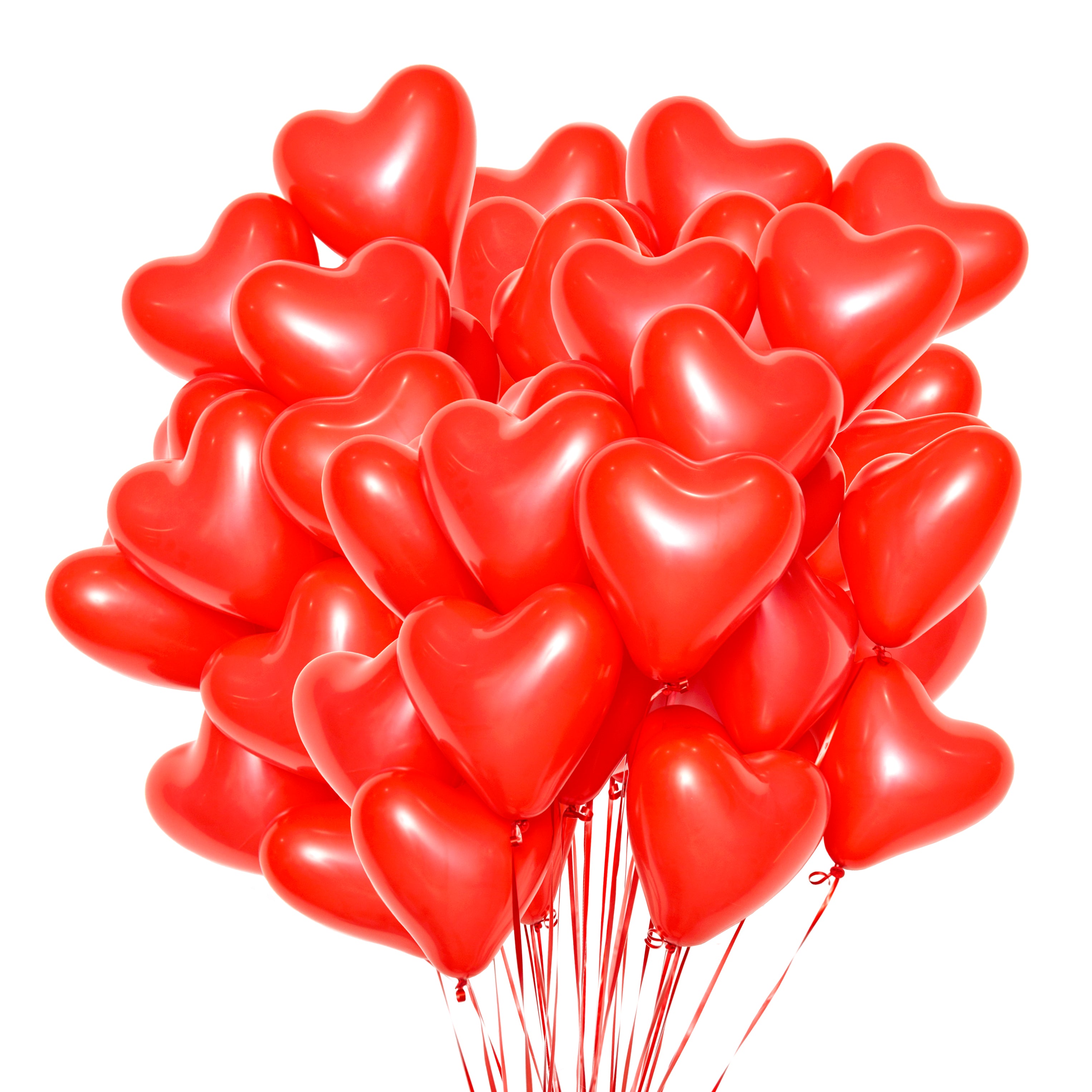 A bunch of heart balloons