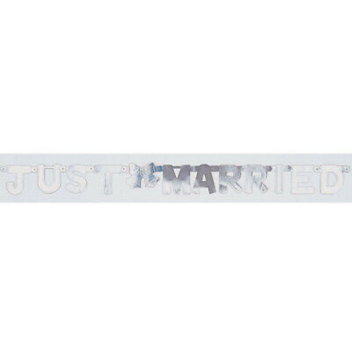 Banner Just Married silver 130 cm