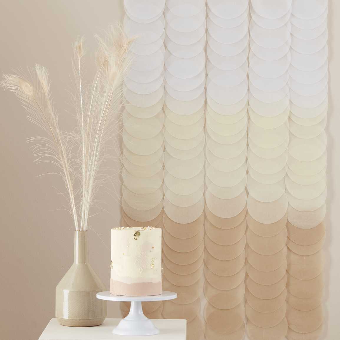 Paper curtain beige ombre 2m (H) x 2m (W)