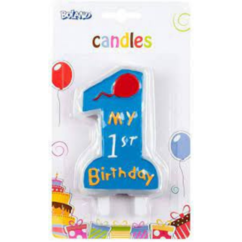 Blue candle 'My 1st birthday