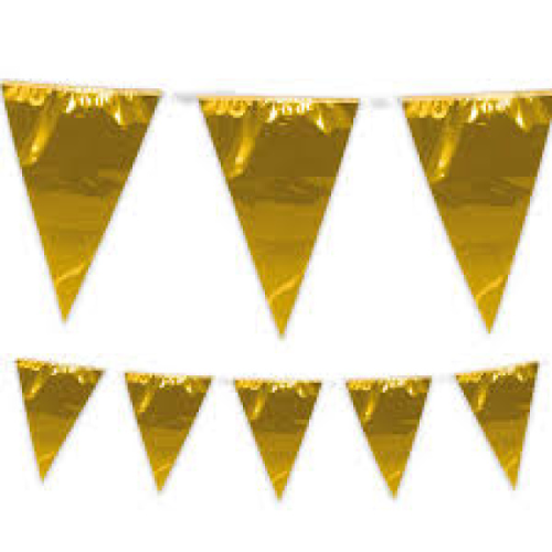 დროშა-ბანერი ოქროსფერი (45 x 30 cm)(10 m)