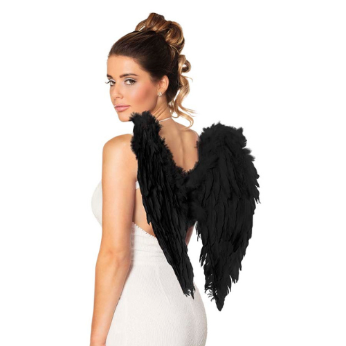 Angel wings black 50x50cm