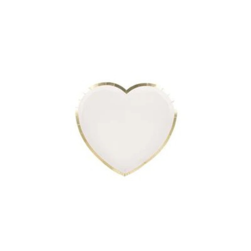 Heart-shaped plate with golden edge 19cmX8cm