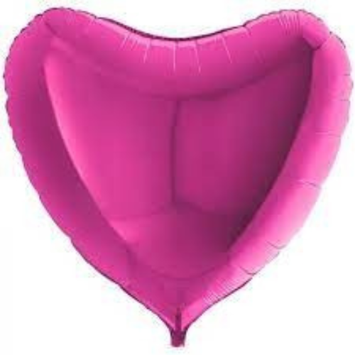 Foil heart balloon dark pink 91 cm