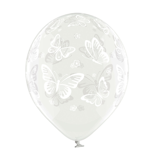 Latex balloon with transparent butterflies