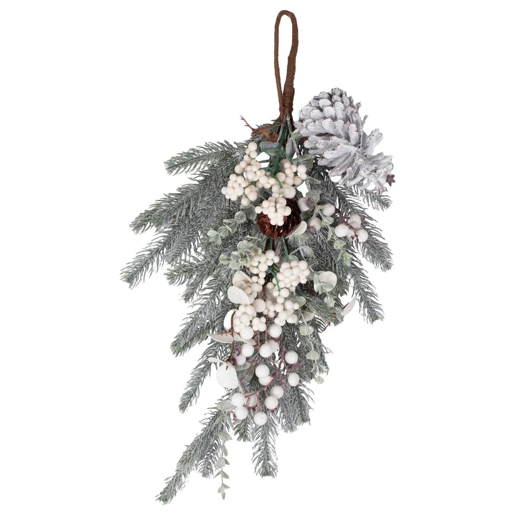 Hanging decoration with branches and cones