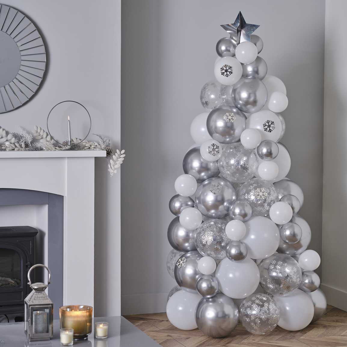 Bubbles Christmas tree set in silver